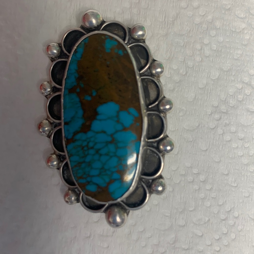 Sterling Silver and Turquoise Brooch